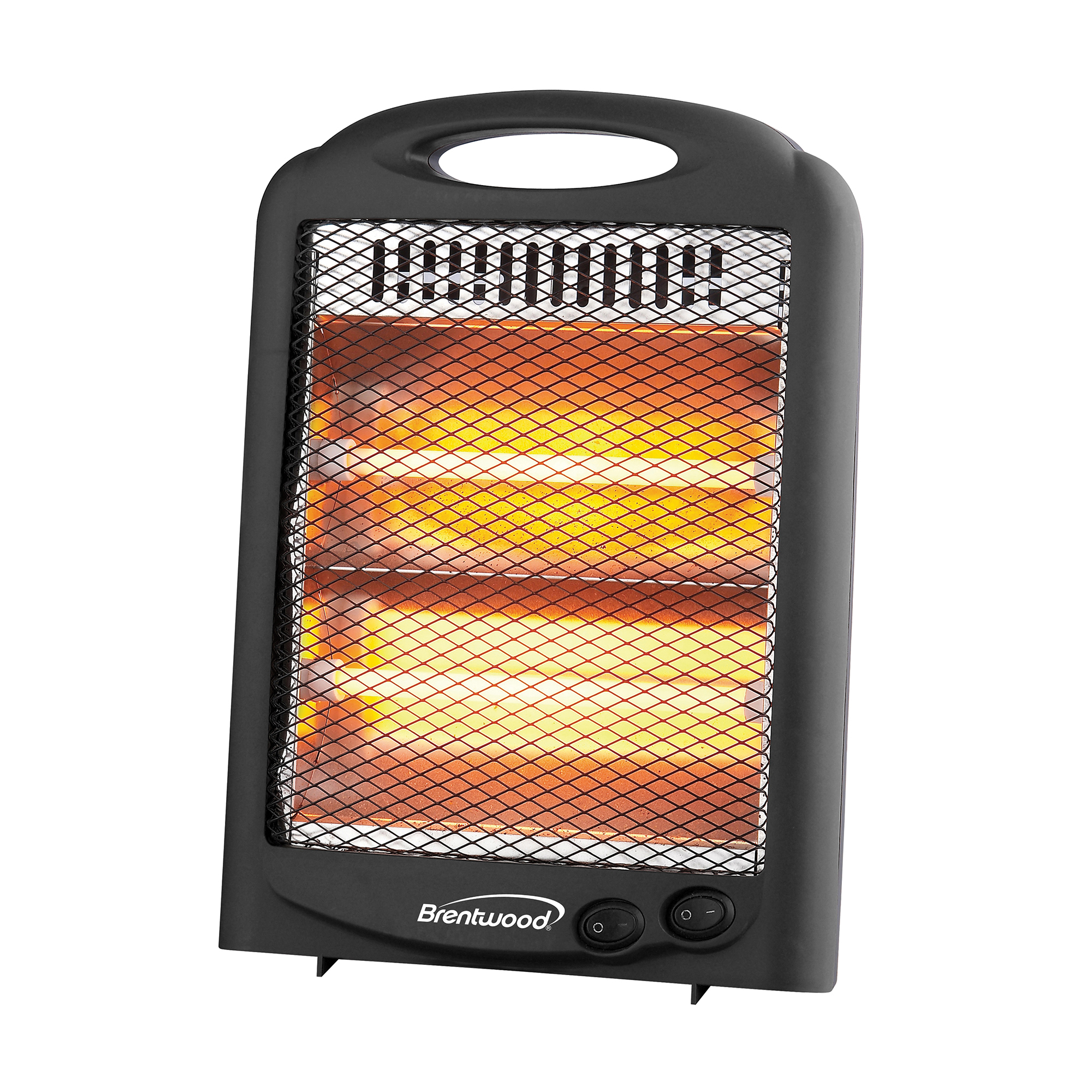 Brentwood Kool Zone Portable Quartz Space Heater — 600W, 2 Heat Levels, Safety Tip-Over Switch, Black, Model# H-Q600BK